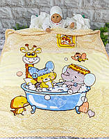 Ковдра двостороння дитяча розмір 95х105 см двошарове в ліжечко Х-620