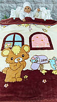 Ковдра двостороння дитяча розмір 95х105 см двошарове в ліжечко Х-620