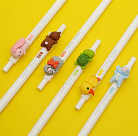 Набір ручок гелевих 0.5 мм BP5001 Cute Animal (6штук), фото 5