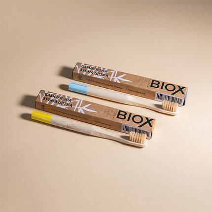 Дитяча бамбукова гіпоалергенна зубна щітка Biox (Биокс), фото 2