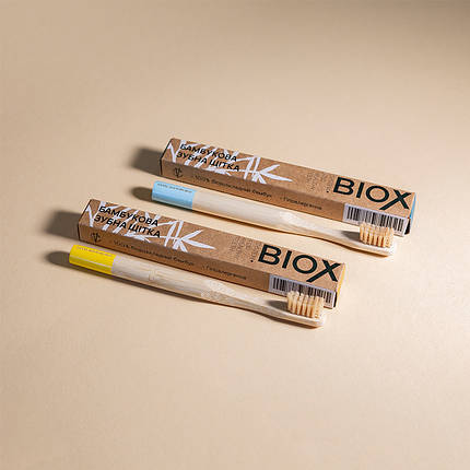 Дитяча бамбукова гіпоалергенна зубна щітка Biox (Биокс), фото 3