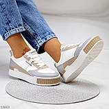 Повседневные миксовые белые бежевые женские кроссовки криперы 38-24,5 см (обувь женская), фото 9