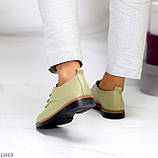 Актуальные оливковые хаки женские кожаные туфли натуральная кожа флотар (обувь женская), фото 3
