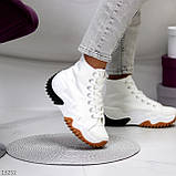 Ультра модные высокие белые текстильные женские кроссовки хайтопы цвет на выбор (обувь женская), фото 10