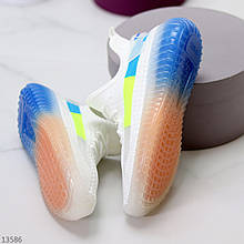 Белые дышащие женские текстильные тканевые кроссовки мультиколор (обувь женская)