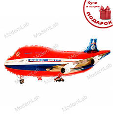 Повітряні кульки "Літак", 80*38 см., червоний