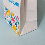 Пакет святковий для великодньої паски яєць 150*90*240 крафт пакети подарункові з ручками, фото 5