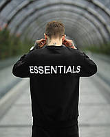 Чорний світшот | кофта essentials white logo