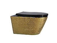 Унитаз подвесной чёрно-золотой ASIGNATURA Exclusive 57802803 с сиденьем с микролифтом 131234