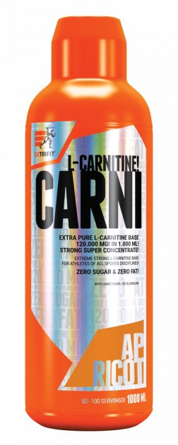 Жироспалювач Рідкий Л-Карнітин L-carnitine Carni 120000mg EXTRIFIT 1000ml Екстріфіт зі смаком Абрикосу