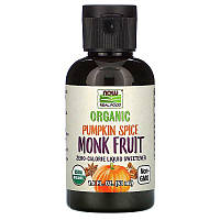 Organic Monk Fruit Zero-Calorie Liquid Sweetener Pumpkin Spice Now Foods 53 мл