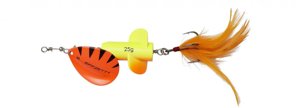 Блесна-вертушка DAM Effzett Rattlin' Spinner 11см 18гр (Fluo yellow/orange)