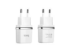 Зарядний пристрій Адаптер Hoco C12 Dual USB Charger 2.4A white Зарядний пристрій, фото 3