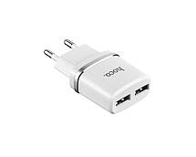 Зарядний пристрій Адаптер Hoco C12 Dual USB Charger 2.4A white Зарядний пристрій, фото 2