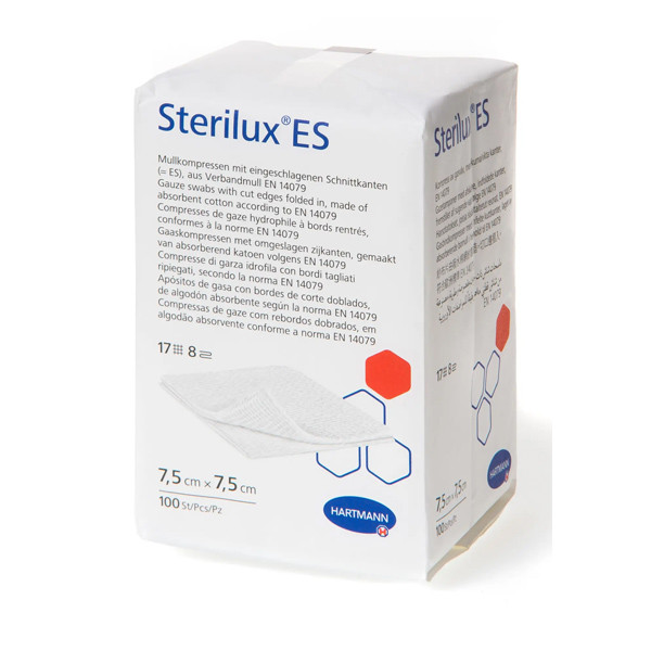 Марлеві серветки Sterilux® ES 7,5 х 7,5 см, нестерильні 100шт. в уп.