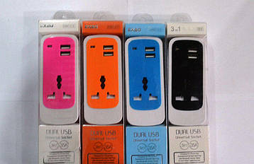 МЗП адаптер 220 V 2 USB S13/S15 кольоровий