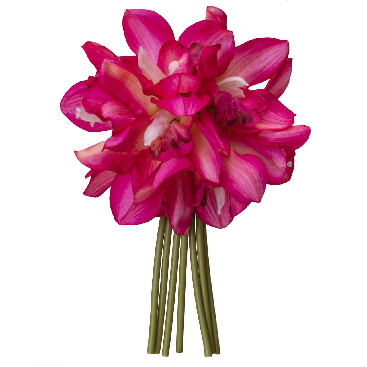 Орхідеї міні, штучний букет квітів, 7 шт, 30 см, червоний, тканина, пластик (631321), фото 1