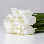 Тюльпани штучні букет оберемок, 36 см, білий (190805), фото 2