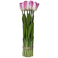 Букет-сноп искусственных тюльпанов, 36 см, розовый (190799)