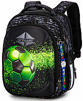 Школьный рюкзак ортопедический для мальчика в 1-3 класс ранец каркасный Футбол SkyName 6037