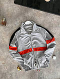Вітровка чоловіча куртка світло-сіра з червоним демісезонна осінь весна Туреччина, фото 2