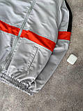 Вітровка чоловіча куртка світло-сіра з червоним демісезонна осінь весна Туреччина, фото 6