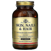 Мінеральний комплекс для волосся, шкіри та нігтів Solgar США Skin Nalis & Hair ,120 таб скло