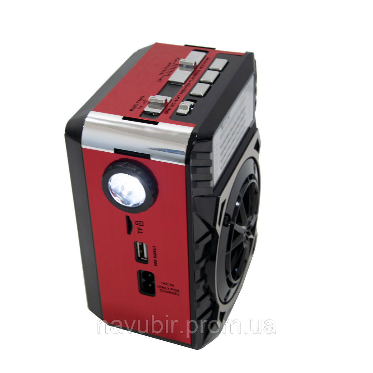 Радио FM Golon RX-9122 Красный портативный радиоприемник на батарейках с фонариком, портативная акустика (NV) - фото 3 - id-p1604275040