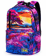 Рюкзак шкільний для дівчинки підлітковий на  4-7 клас кольоровий SkyName 77-11