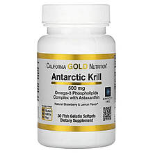 Олія криля з астаксантином California GOLD Nutrition "Antarctic Krill with Astaxanthin" 500 мг (30 капсул)