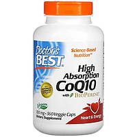 Коэнзим Q10, Doctor's Best "High Absorption CoQ10 with BioPerine" с биоперином, 100 мг (360 капсул)