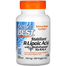 R-липоевая кислота Doctor's Best "Stabilized R-Lipoic Acid with BioEnhanced Na-RALA" 100 мг (180 капсул)