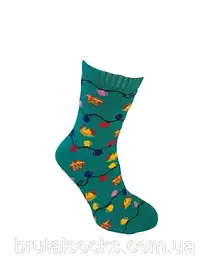 Теплі сімейні шкарпеткиз новорічним принтом Twinsocks р-14-16,18-20,22-24,23-25,25-27 бордо, бирюза, синій