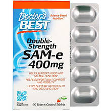 S-аденозилметионин Doctor's Best "S-Adenosyl Methionine" 400 мг, двойная сила (60 таблеток)