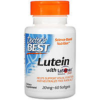 Лютеин и зеаксантин Doctor's Best "Lutein with Lutemax 2020" здоровье глаз, 20 мг (60 гелевых капсул)