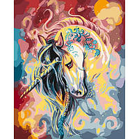 Картина по номерам єдиноріг "Цветной единорог" KHO4120, 40 х 50 см тварини на картині melmil