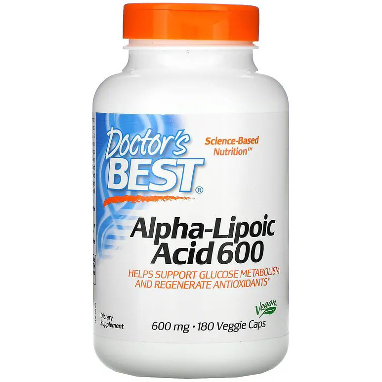 Альфа-ліпоєва кислота Doctor's Best "Alpha Lipoic Acid" 600 мг (180 капсул)
