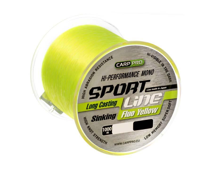 Волосінь Carp Pro Sport Line Fluo Yellow 1000м 0.185 мм