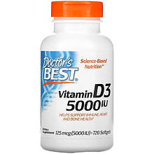 Вітамін D3, Doctor's Best "Vitamin D3" 5000 МО (720 гелевих капсул)