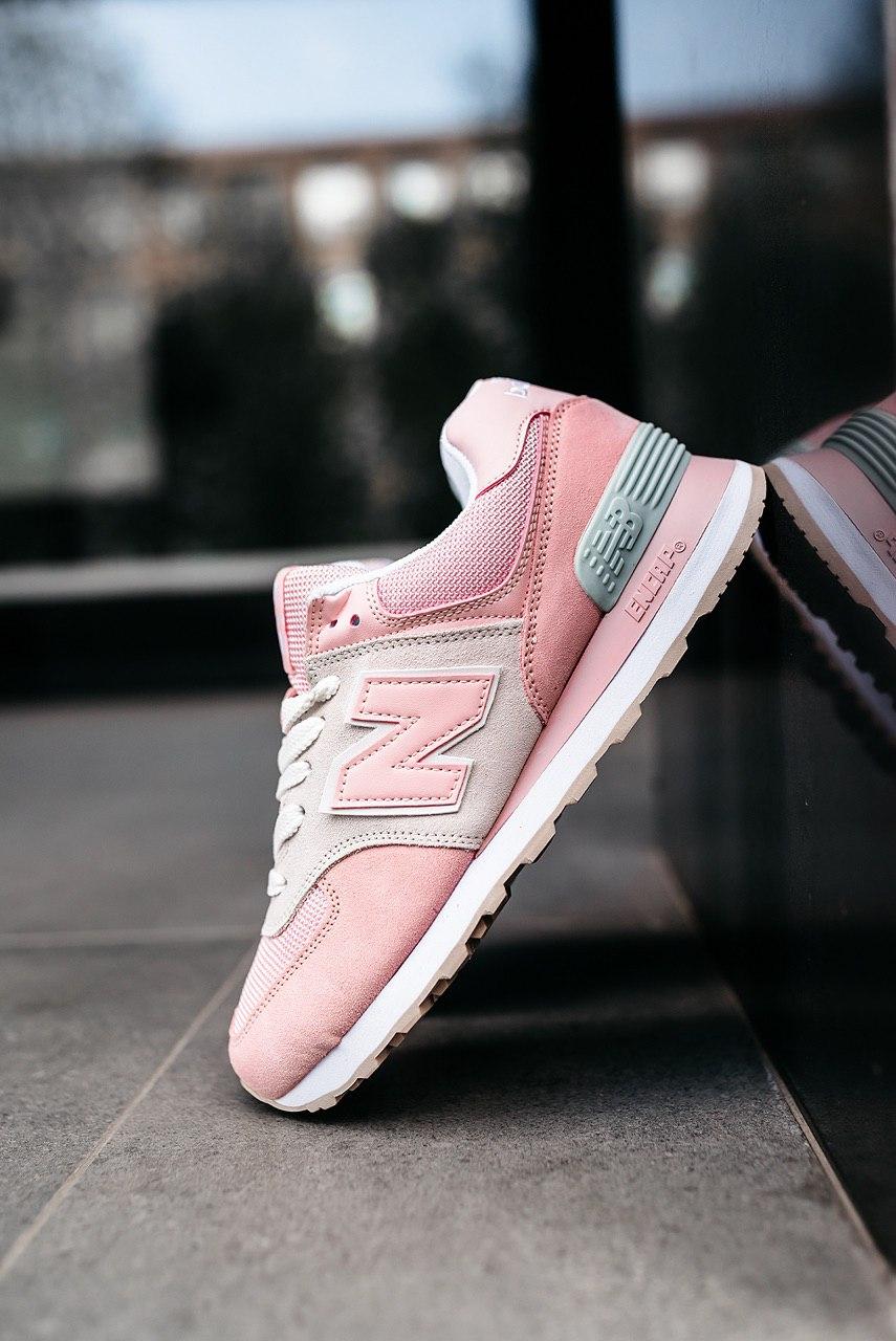 Кросівки жіночі рожеві New Balance 574 Grey Beige Pink (03642) 40