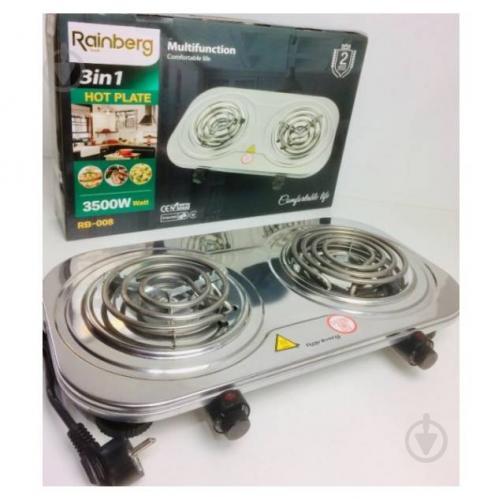 Плита двокомфоркова неіржавка RB-008, фото 1