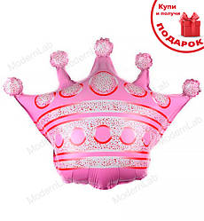 Повітряні кульки "Корона", розмір - 65*70 см., колір - рожевий