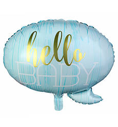 Повітряні кульки "Hello baby", розмір - 60 см, колір - блакитний