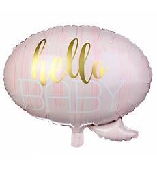 Повітряні кульки "Hello baby", розмір - 60 см, колір - рожевий