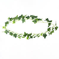 Искусственная веточка с листьями, декоративная веточка, 230 см, зеленый, ткань (631932)