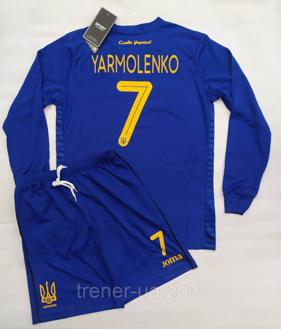 Форма дитяча Україна Yarmolenko , Zinchenko 17 в стилі Joma синя/комплект футбольний Хома довгий рукав/Joma Yarmolenko