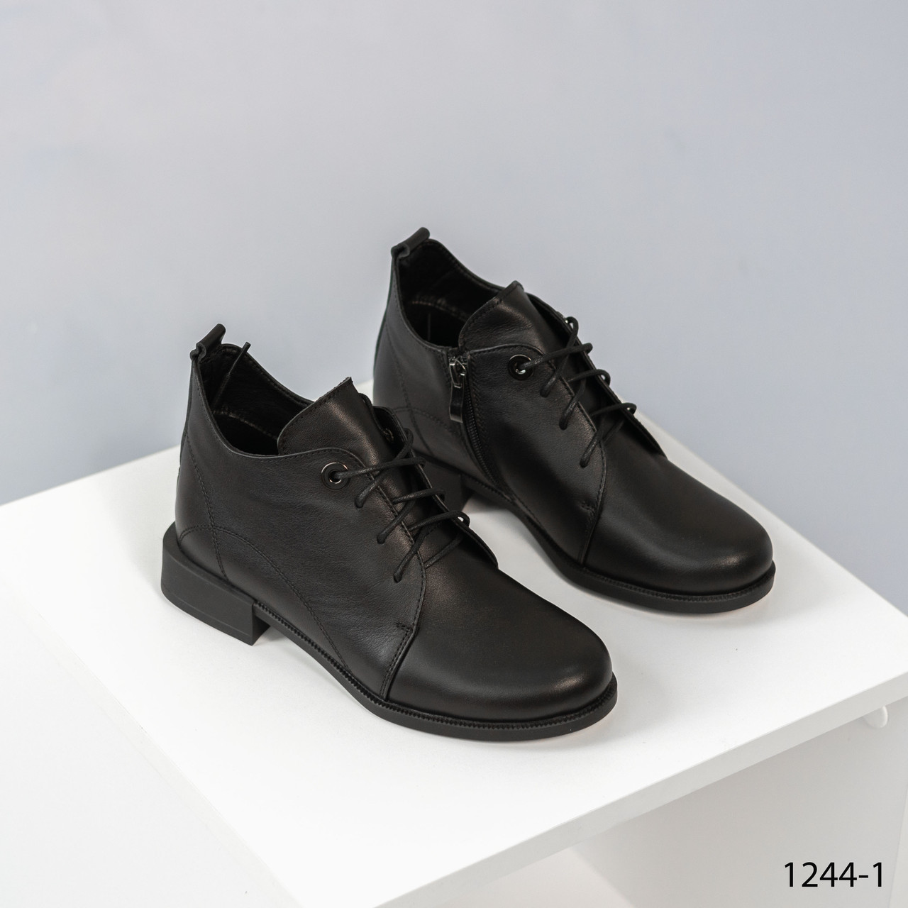 Шкіряні напівчеревики жіночі на шнурках 36 та 38 р-ри, фото 1