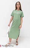 Сукня - футболка для вагітних та годуючих з потайною блискавкою Sindy S Юла Мама Зелений DR-22.173, фото 5