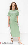 Сукня - футболка для вагітних та годуючих з потайною блискавкою Sindy S Юла Мама Зелений DR-22.173, фото 6