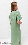Сукня - футболка для вагітних та годуючих з потайною блискавкою Sindy S Юла Мама Зелений DR-22.173, фото 8
